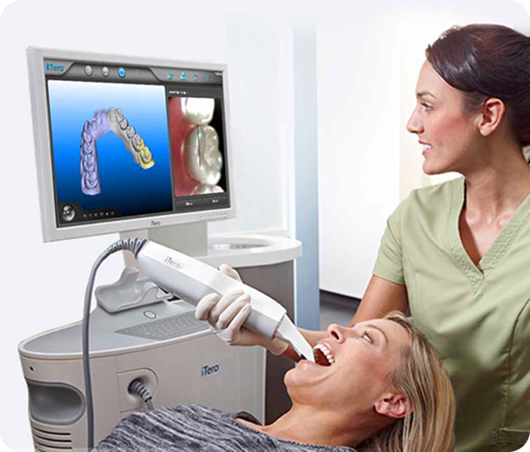 Person getting a 3D scan for Invisalign braces