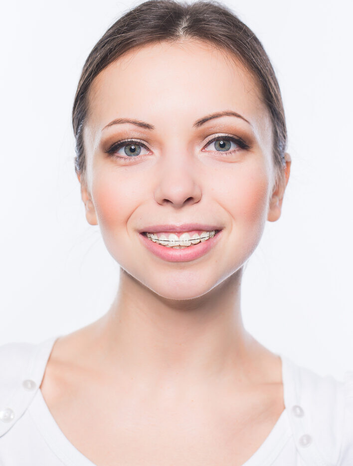 woman wearing braces to improve health