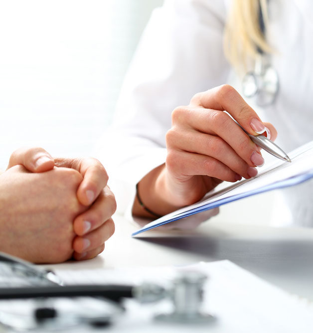 Clinician discussing payment options with patient