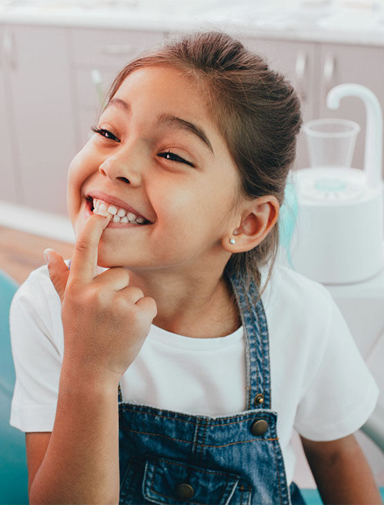 Cute girl at the orthodontist